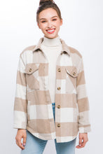 Load image into Gallery viewer, Plaid Button Down Jacket with Front Pocket Detail

