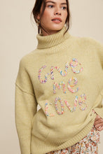 Load image into Gallery viewer, Give Me Love Stitched Mock Neck Sweater
