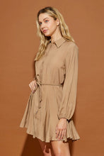 Load image into Gallery viewer, Twisted Belt Shirt Dress
