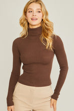 Load image into Gallery viewer, Turtleneck Ribbed Knit Sweater Top
