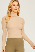 Load image into Gallery viewer, Turtleneck Ribbed Knit Sweater Top
