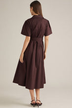 Load image into Gallery viewer, The Vienna Belted Zip-Front Midi Dress
