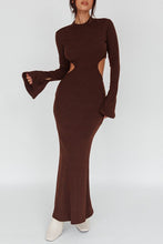 Load image into Gallery viewer, Long Sleeves with flared Cuffs Knit Maxi Dress
