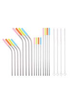 Load image into Gallery viewer, Reusable Metal Straw 20 Pcs Set &amp; Silicone Tip
