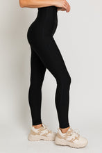 Load image into Gallery viewer, Black | High waist rib leggings
