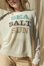 Load image into Gallery viewer, Round Neck Long Sleeve Sea Salt Sun Sweater
