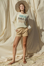 Load image into Gallery viewer, Round Neck Long Sleeve Sea Salt Sun Sweater
