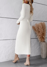 Load image into Gallery viewer, Ribbed long sleeve midi dress
