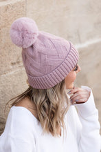 Load image into Gallery viewer, Chunky Knit Fur Pom Beanie
