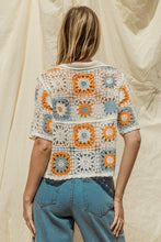 Load image into Gallery viewer, Short Sleeve Button Front Crochet Top
