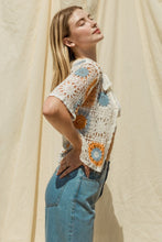 Load image into Gallery viewer, Short Sleeve Button Front Crochet Top
