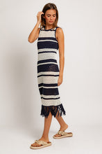 Load image into Gallery viewer, Sleeveless Crochet Effect Sweater Dress

