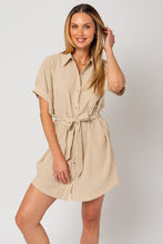 Load image into Gallery viewer, Half Sleeve Button Down Shirt Dress
