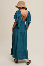 Load image into Gallery viewer, V-neck Ruffle Sleeve Flowy Vacation Dress
