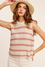 Load image into Gallery viewer, Chunky Stripe Sleeveless Sweater Top
