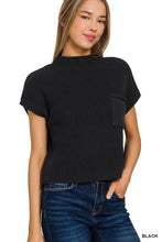 Load image into Gallery viewer, Mock Neck Short Sleeve Cropped Sweater
