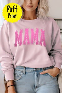 Puff Print Pink Mama Graphic Sweatshirt