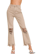 Load image into Gallery viewer, Acid Washed High Waist Distressed Straight Pants

