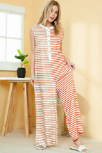 Load image into Gallery viewer, Striped Pocketed Baggy Wide Leg Jumpsuit
