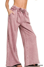Load image into Gallery viewer, Acid Wash Fleece Palazzo Sweatpants with Pockets

