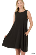 Load image into Gallery viewer, Sleeveless Flared Dress with Side Pockets
