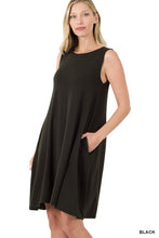 Load image into Gallery viewer, Sleeveless Flared Dress with Side Pockets
