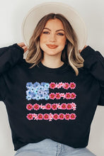 Load image into Gallery viewer, Flower USA Flag Graphic Fleece Sweatshirts
