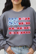 Load image into Gallery viewer, Flower USA Flag Graphic Fleece Sweatshirts
