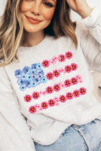 Load image into Gallery viewer, Flower USA Flag Graphic Fleece Sweatshirts
