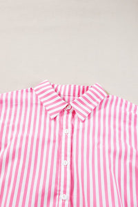 Stripe Button Up Dolman Shirt