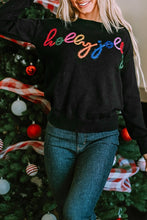 Load image into Gallery viewer, Glitter Merry &amp; Bright Round Neck Knit Sweater
