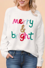 Load image into Gallery viewer, Glitter Merry &amp; Bright Round Neck Knit Sweater
