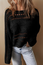 Load image into Gallery viewer, Gray Hollow-out Cable Knit Cropped Sweater
