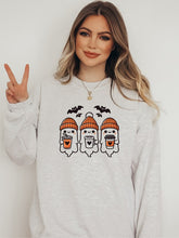 Load image into Gallery viewer, 3 Ghosts Coffee Graphic Crewneck Sweatshirt
