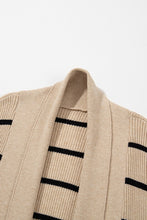 Load image into Gallery viewer, Stripe Side Pockets Open Front Cardigan
