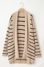 Load image into Gallery viewer, Stripe Side Pockets Open Front Cardigan
