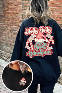 Holly Jolly Grinchmas Graphic Fleece Sweatshirts