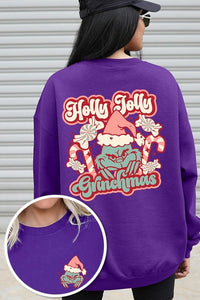 Holly Jolly Grinchmas Graphic Fleece Sweatshirts