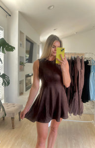 Dark chocolate | suede mini dress
