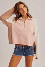 Load image into Gallery viewer, Rosalie Colorblock Half-Zip Sweater
