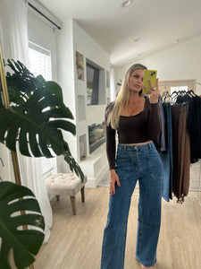 Blue denim | High rise straight leg