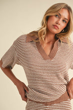 Load image into Gallery viewer, The Briar Mocha &amp; Cream Striped Sweater Set
