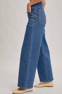Blue denim | High rise straight leg