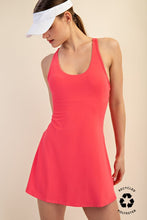 Load image into Gallery viewer, Coral Athletic Dress with Built-In Shorts
