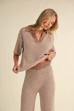 Load image into Gallery viewer, The Briar Mocha &amp; Cream Striped Sweater Set
