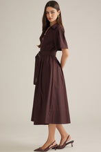 Load image into Gallery viewer, The Vienna Belted Zip-Front Midi Dress
