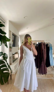 White | Bow midi dress