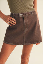 Load image into Gallery viewer, The Hattie Chocolate Brown Denim Skort
