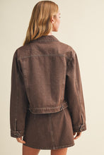 Load image into Gallery viewer, The Hattie Chocolate Brown Denim Jacket
