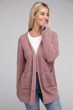 Load image into Gallery viewer, Waffle Open Cardigan Sweater
